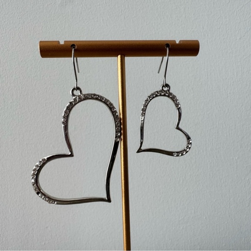 Elegant Silver Heart Earrings